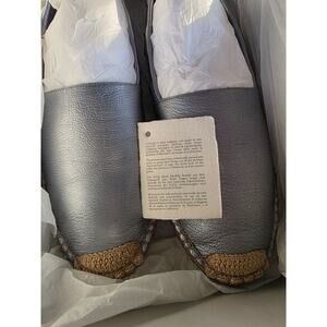 Brunello Cucinelli Womens Sky Blue Espadrille Flats Leather Size US 9.5 EU 40
